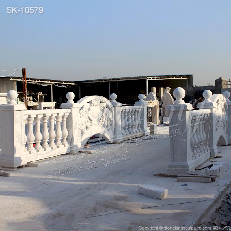 Factory Supplier Outdoor Natural White Marble Balustrade Railing for sale 