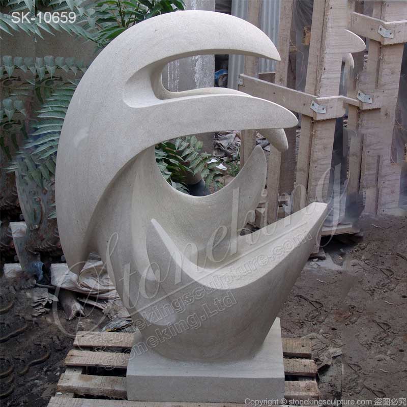 Modern Natural White Marble Abstract Sculpture Art for Garden Ornaments for sale 