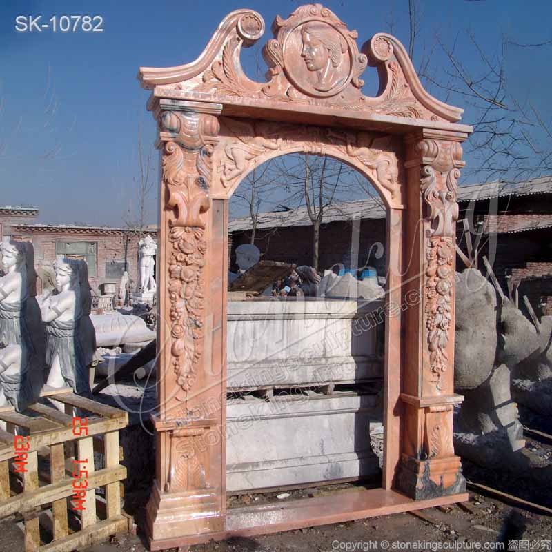 Wholesale Hand Carved Solid Marble Exterior Door Surround for Villa or House Decoration for sale 