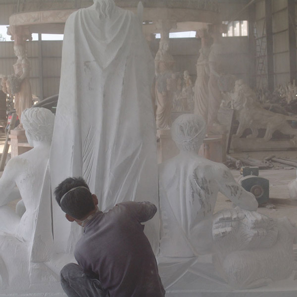 Construction cases of white marble sculptures in Canadian clients