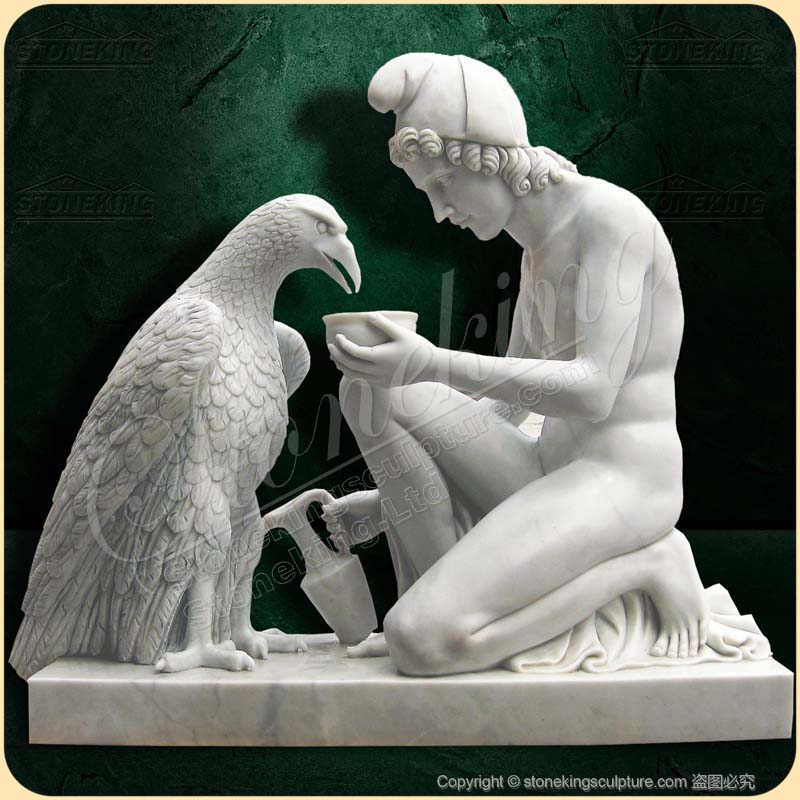 Famous Ganymede with Jupiter's Eagle Marble Sculpture for sale SK-10047