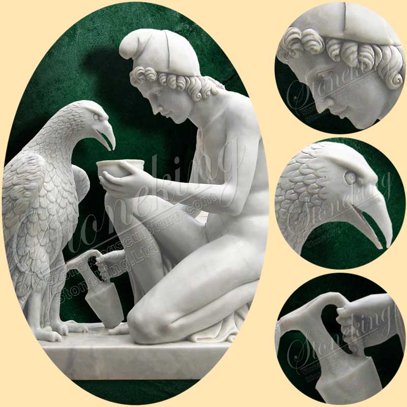 Famous Ganymede with Jupiter's Eagle Marble Sculpture for sale SK-10047