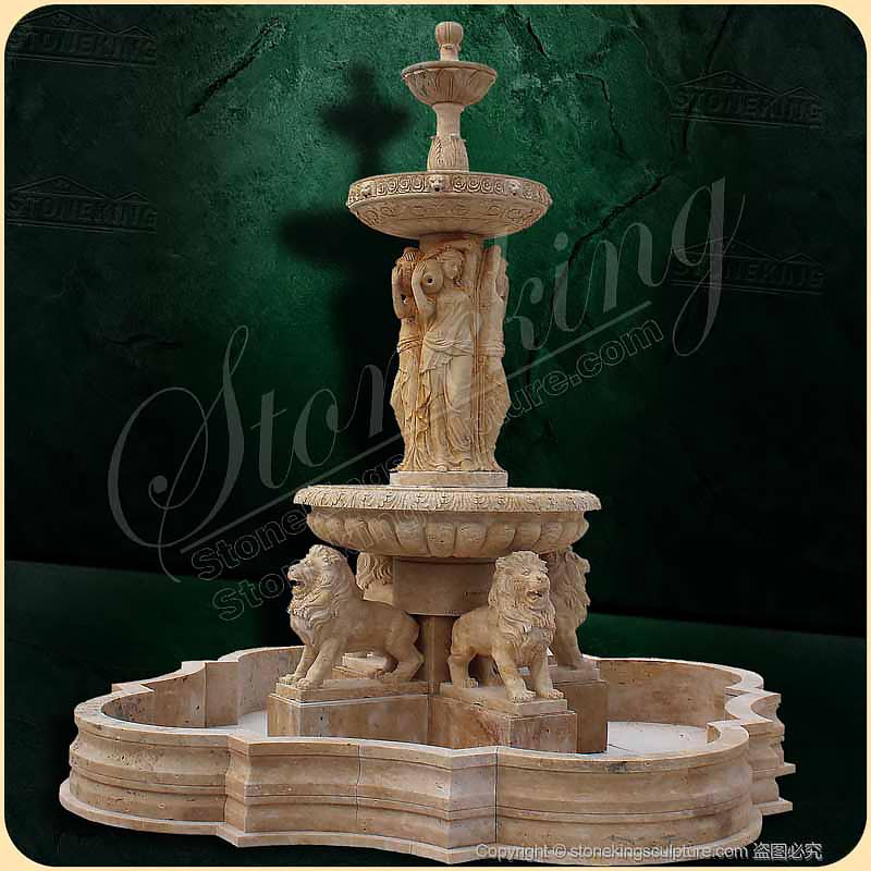 Large Patio Fountain of Hand Carved Stone Water Fountain for sale SK-10166