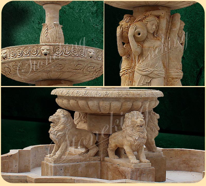 Large Patio Fountain of Hand Carved Stone Water Fountain for sale SK-10166