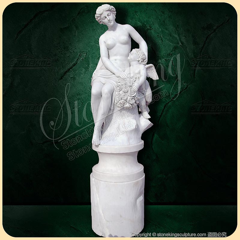 Marble Classical Greek Sculpture of Life Size Venus and Cupid Statue for garden home decor for sale SK-10092