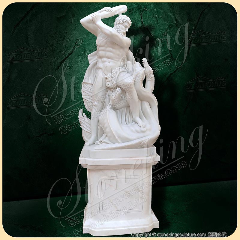 Marble Greek Statue of Hercules fighting with the Hydra Garden Decor for sale SK-10105