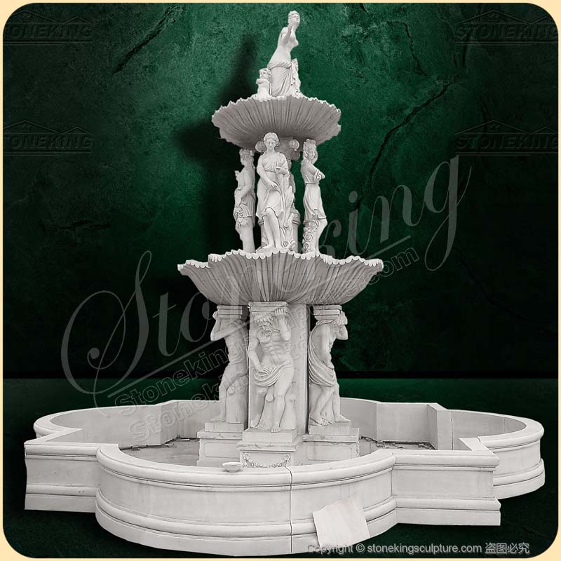 Grand Natural White Marble Statues Fountain for house or park for sale SK-10177