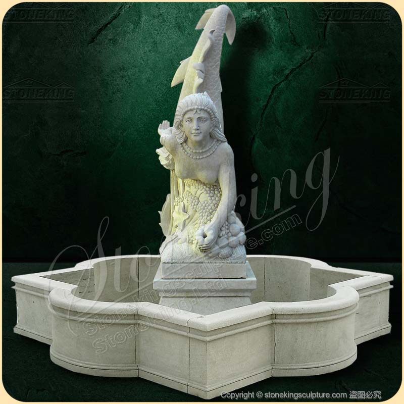 Hot Sale Marble Mermaid Water Fountain for Hotel Decoration SK-10200