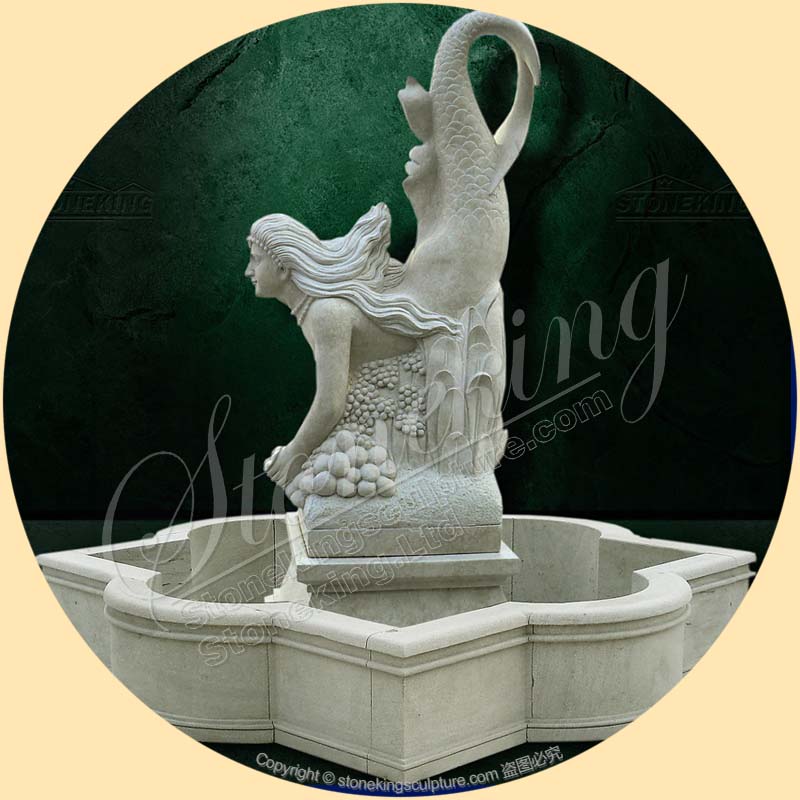 Hot Sale Marble Mermaid Water Fountain for Hotel Decoration SK-10200