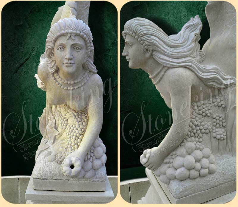 Hot Sale Marble Mermaid Water Fountain for Hotel Decoration SK-10200