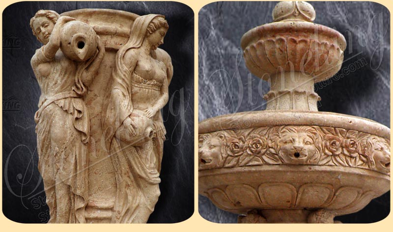 Top Quality Backyard Marble Water Fountain with Woman Sculptures for sale SK-10202