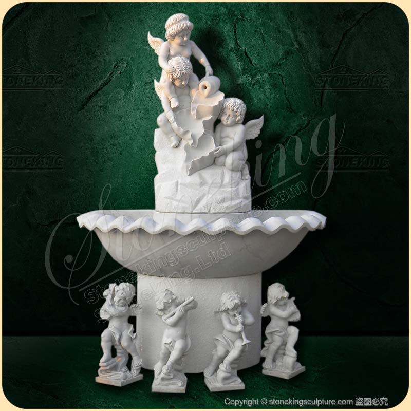 Manufacturer Outdoor White Marble Water Fountains for home decoration SK-10197