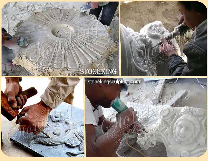 Outdoor White Marble Yard Fountains with woman statues for direct supply SK-10253