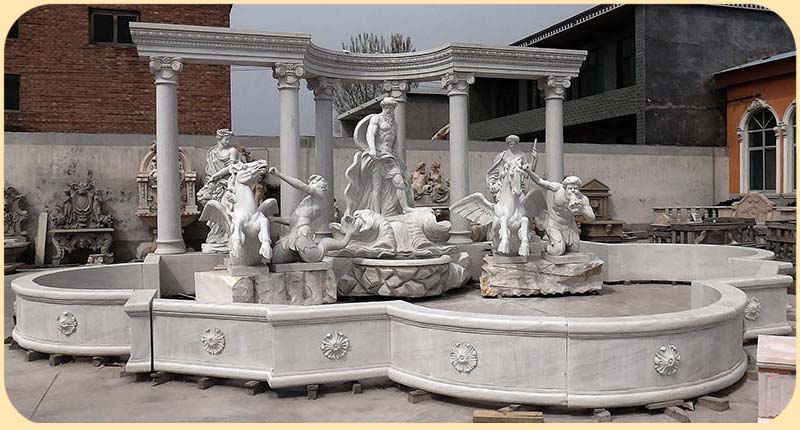 Sales Outdoor Garden Decoration Marble Oceanus Statue Water Fountain SK-10229