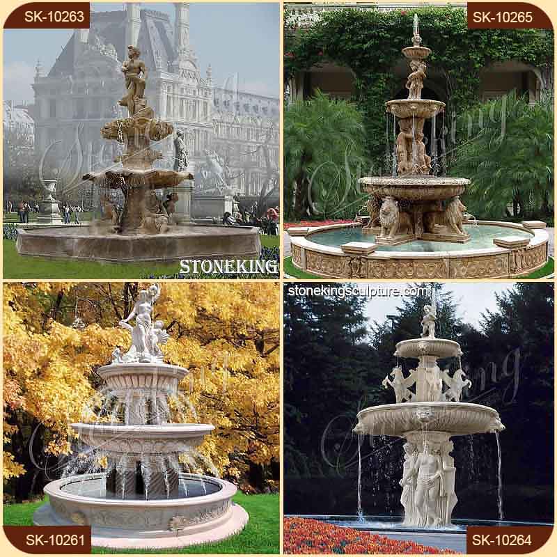 Factory Price Front Yard Natural Marble Lady Statue Water Fountain SK-10181