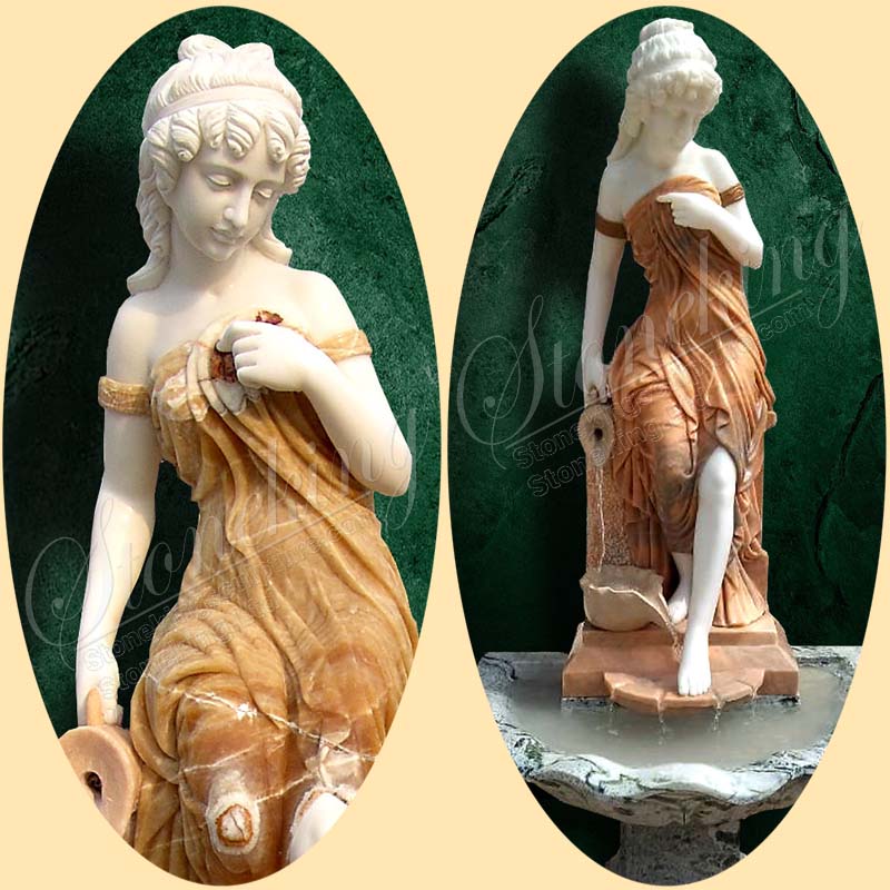 Factory Supply Marble Female Statue Water Fountain for Outdoor or Indoor SK-10269