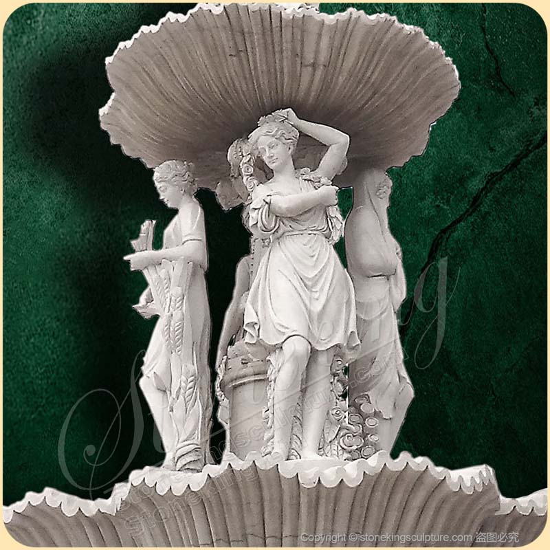 Grand Natural White Marble Statues Fountain for house or outdoor park ornaments for sale