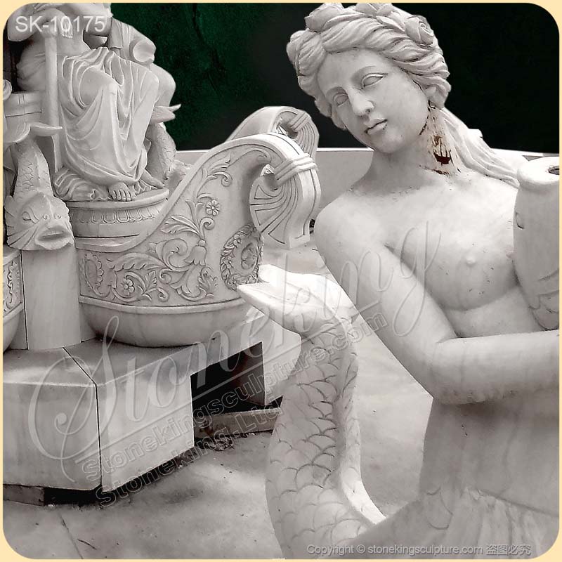 Factory Supply Large Garden Decoration Hand Carved White Marble Fountains for outdoor landscaping