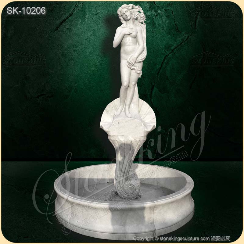 Hot Selling Birth of Venus Hand Carved White Marble Water Fountain for outdoor gardens decoration