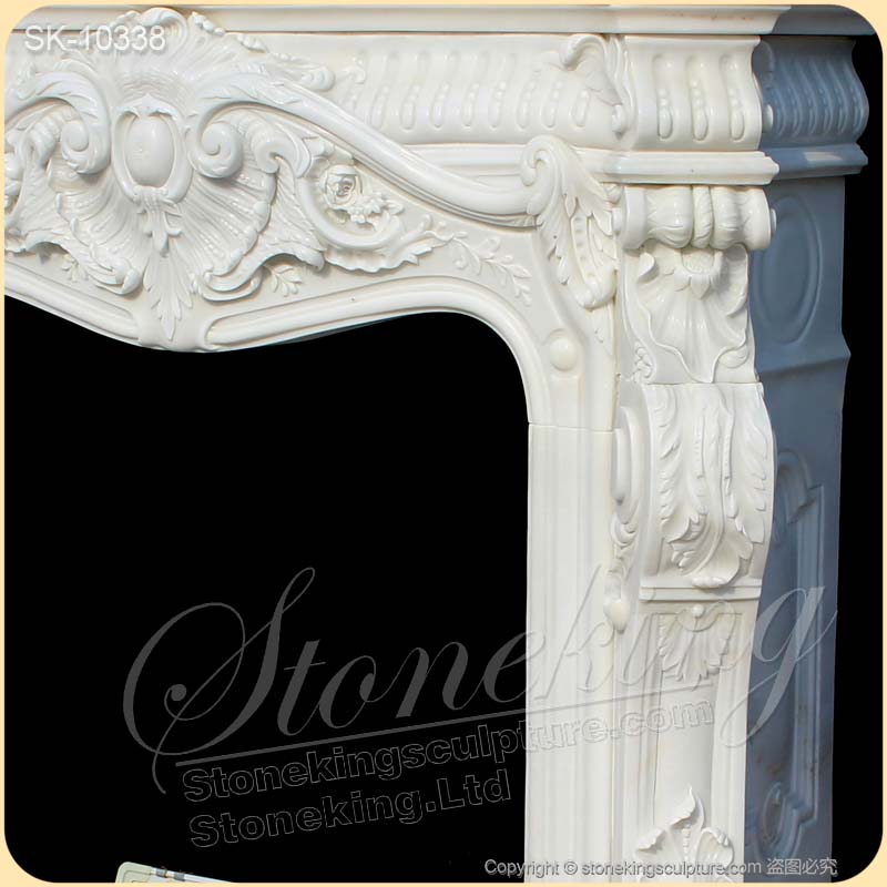 Factory Wholesale Antique White Marble French Style Fireplace Surround Ideas for Indoor Room decor