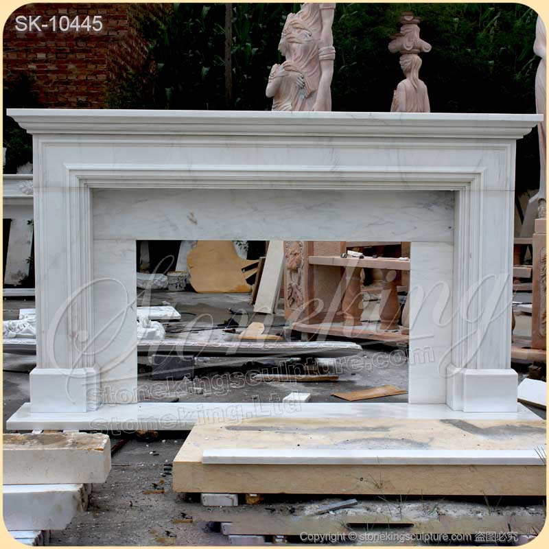 Factory Price White Marble Modern Fireplace Mantel Shelf for indoor or outdoor decoration for sale