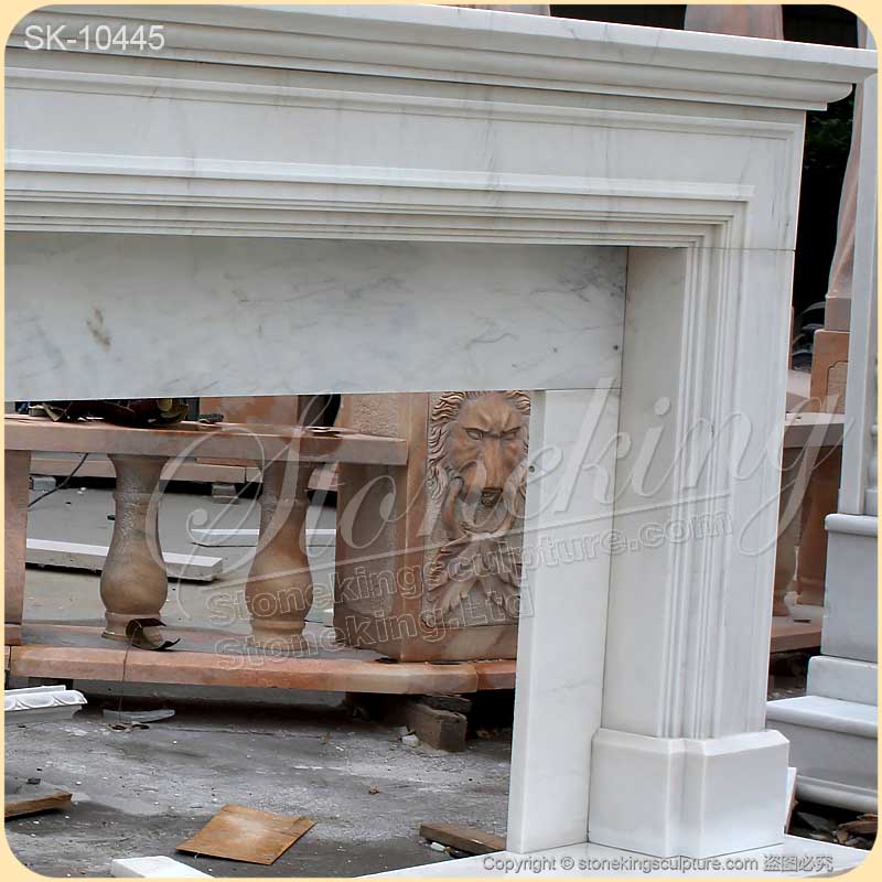 Factory Price White Marble Modern Fireplace Mantel Shelf for indoor or outdoor decoration for sale