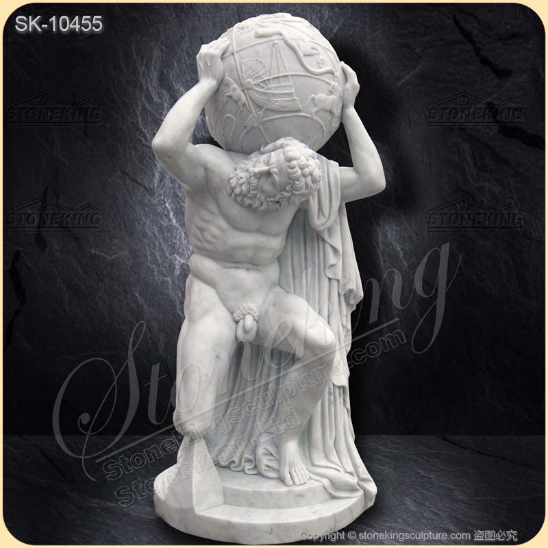 Famous Marble Greek Titan Atlas Statue Holding the World for outdoor garden decoration for sale