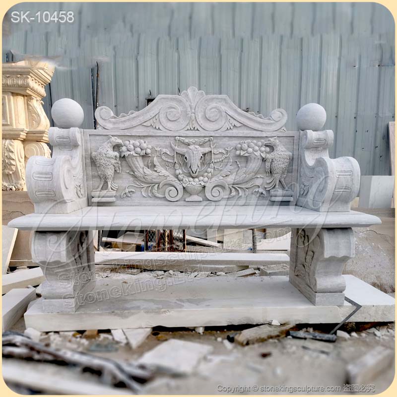 Outdoor best sale marble bench