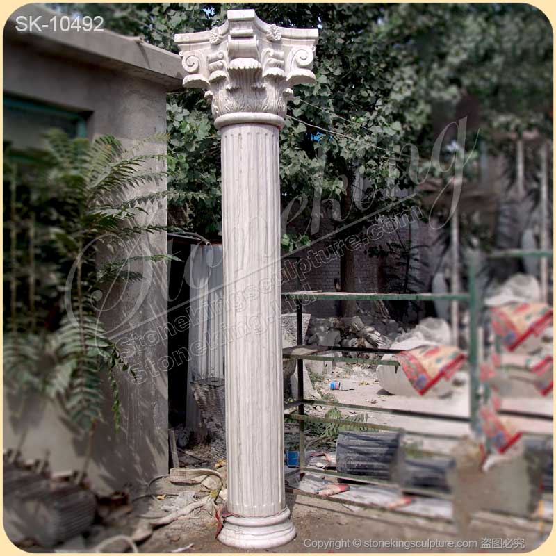 Classic Natural Marble Ancient Greek Corinthina Column for outdoor indoor architecture for sale