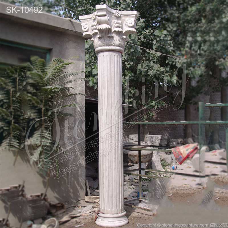 Classic Natural Marble Ancient Greek Corinthina Column for outdoor indoor architecture for sale