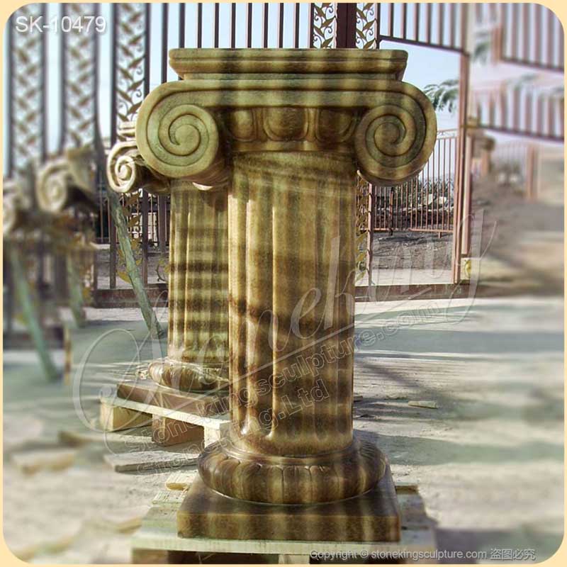 Decorative Hand Carved Solid Marble Ancient Roman Ionic Pillar for interior building ornmament for sale