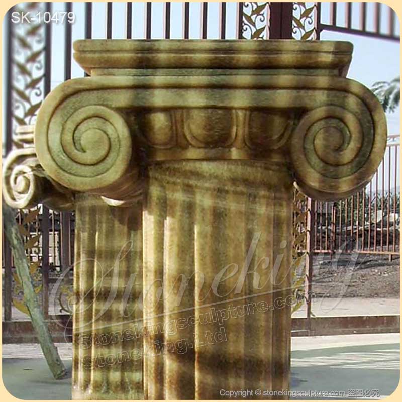 Decorative Hand Carved Solid Marble Ancient Roman Ionic Pillar for interior building ornmament for sale