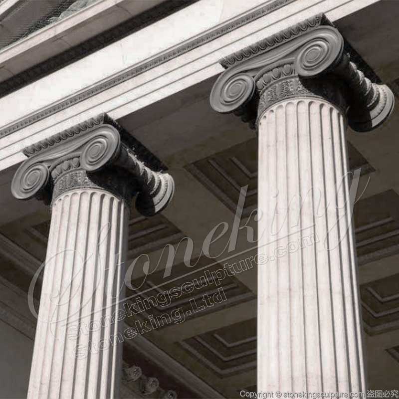 Decorative Hand Carved Solid Marble Ancient Roman Ionic Pillar for interior building ornmament for sale