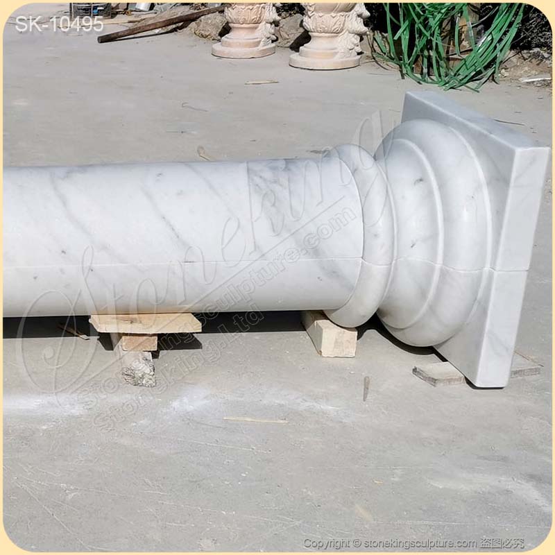 Manufacturer White Marble Exterior Roman Tuscan Architectural Column and Pillars for sale