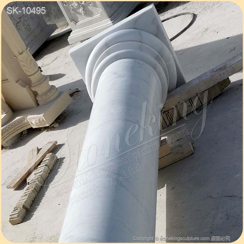 Manufacturer White Marble Exterior Roman Tuscan Architectural Column and Pillars for sale