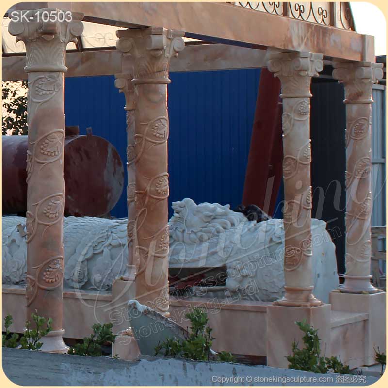 Top Quality Outdoor Rectangular Marble Gazebo with Columns for Garden Landscape for sale