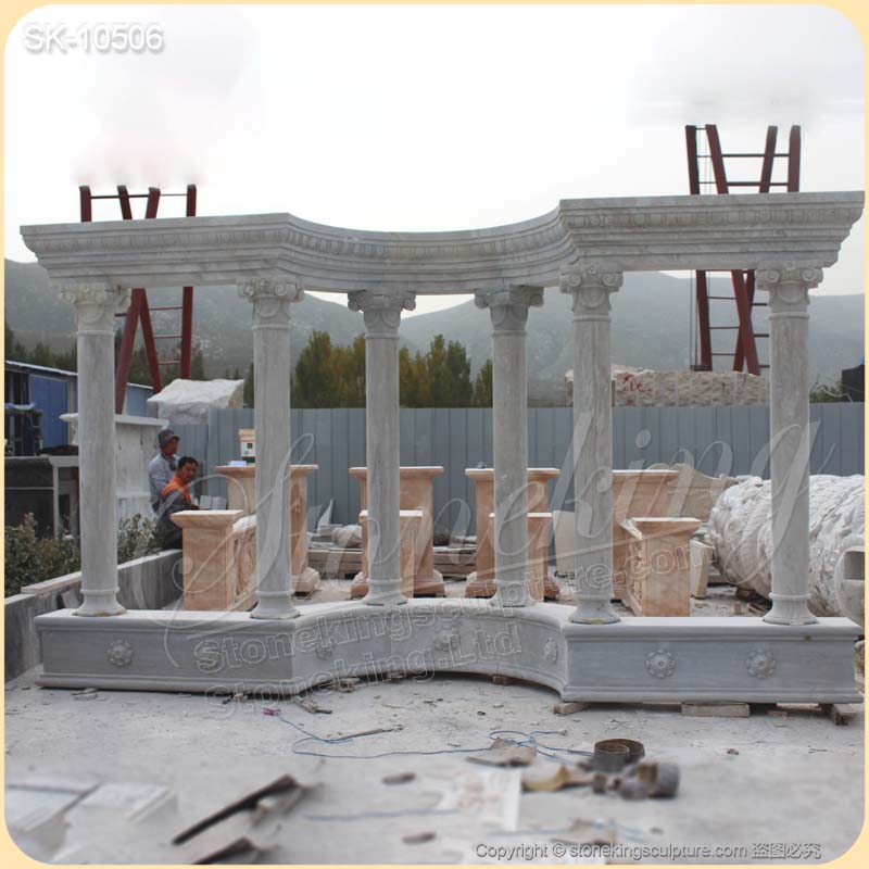 Manufacturer Large Marble Outdoor Pavilion for garden or backyard decoration for sale