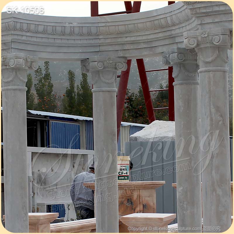 Manufacturer Large Marble Outdoor Pavilion for garden or backyard decoration for sale