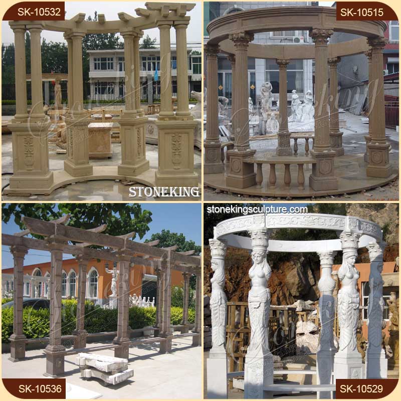 Manufacturer Large Marble Outdoor Pavilion for garden or backyard decoration for sale