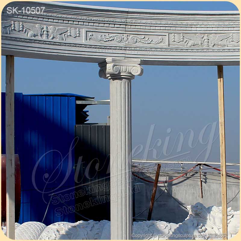 Classical White Marble Large Gazebo Pavillion with Columns for outdoor garden landscape for sale