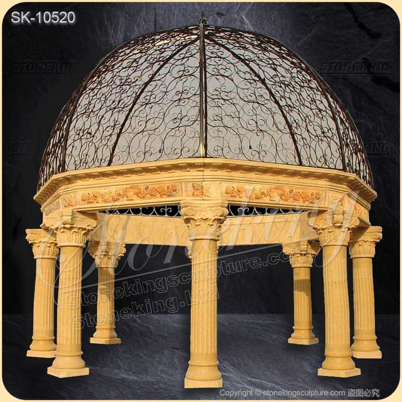 Best Outdoor Octangle Shape Extra Large Marble Wedding Gazebo with columns for sale