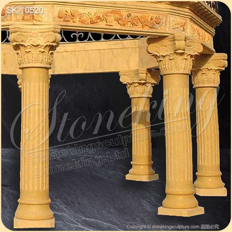 Best Outdoor Octangle Shape Extra Large Marble Wedding Gazebo with columns for sale