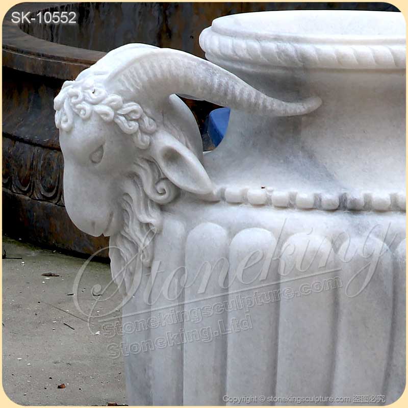 Classical Decorative White Marble Outdoor Urn Planters for garden and home decor for sale