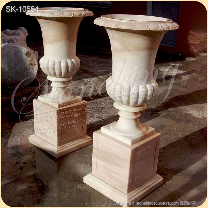 Classic Natural Marble Outdoor Garden Planter Flower Pots for home decor for sale