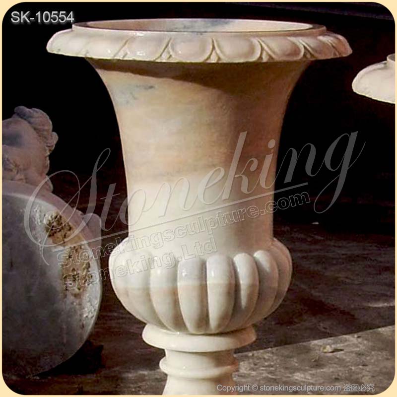 Classic Natural Marble Outdoor Garden Planter Flower Pots for home decor for sale