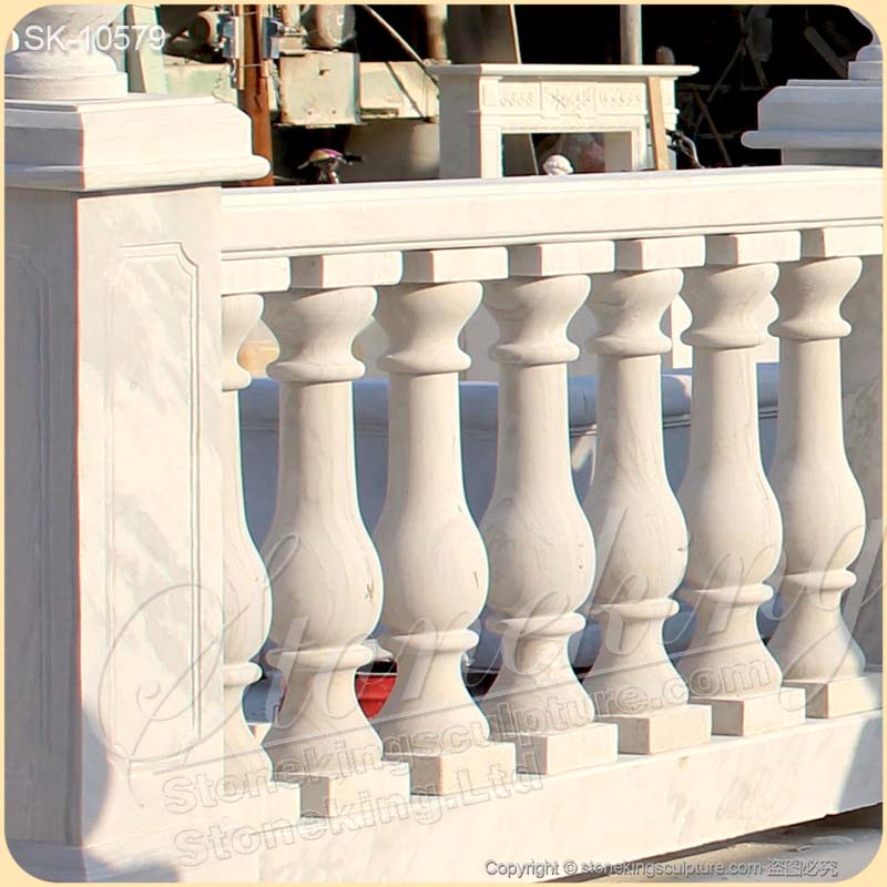 Factory Supplier Outdoor Natural White Marble Balustrade Railing for sale