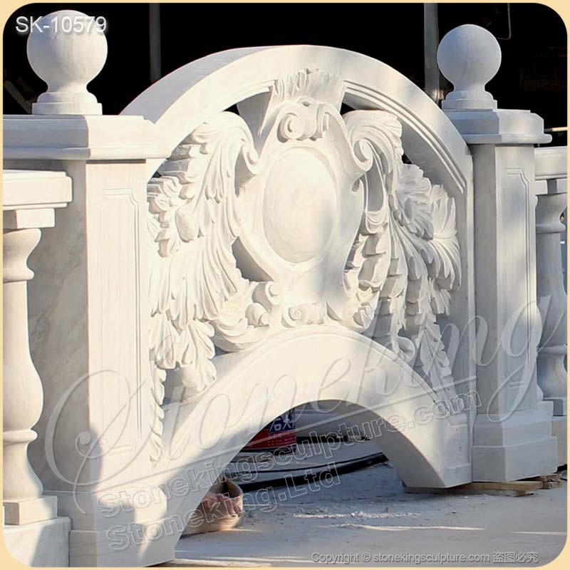 Factory Supplier Outdoor Natural White Marble Balustrade Railing for sale