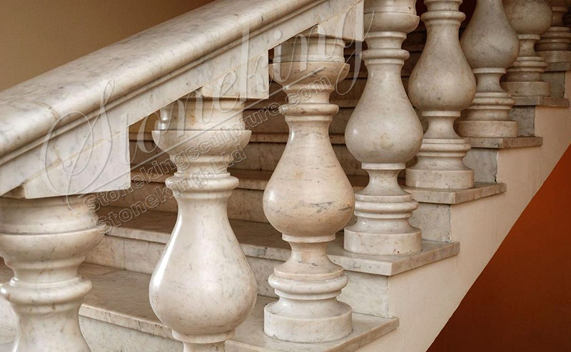 Factory Supplier Outdoor Natural White Marble Balustrade Railing for sale