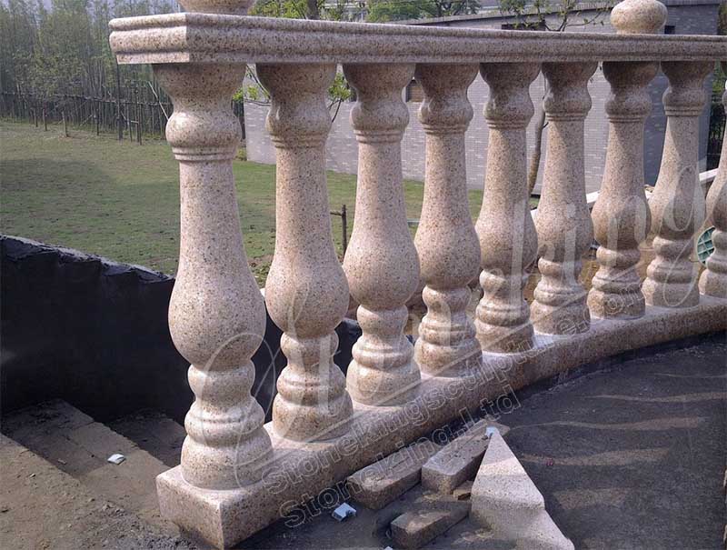 Factory Supplier Outdoor Natural White Marble Balustrade Railing for sale