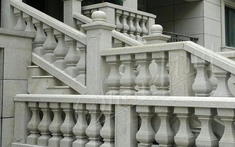 Factory Supplier Outdoor Natural White Marble Balustrade Railing for sale